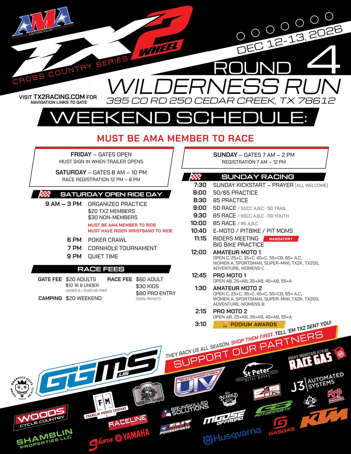 TX2 Round 4 - Wilderness Run - December 12-13, 2026 flyer
