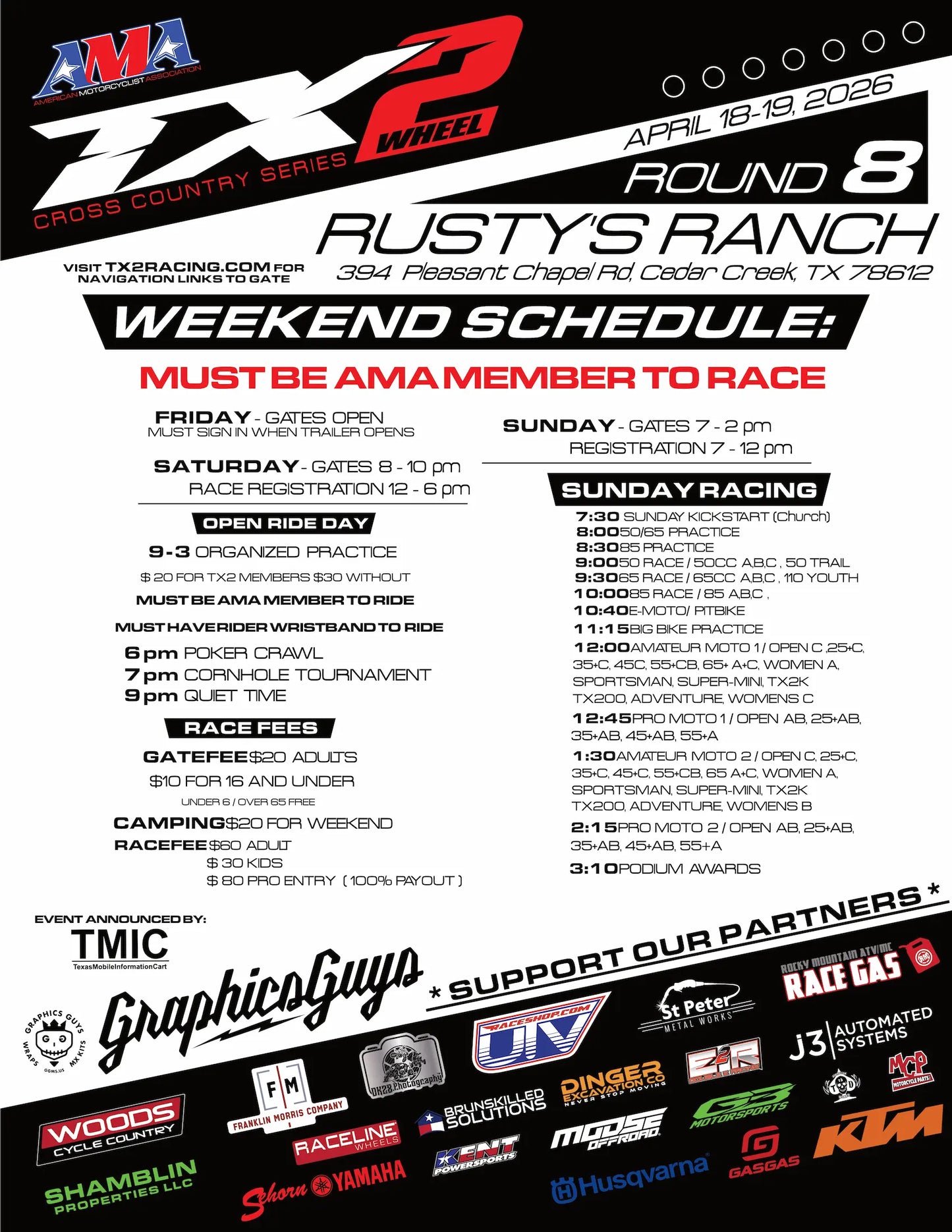 TX2 Round 8 - Rusty's Ranch - April 18-19, 2026